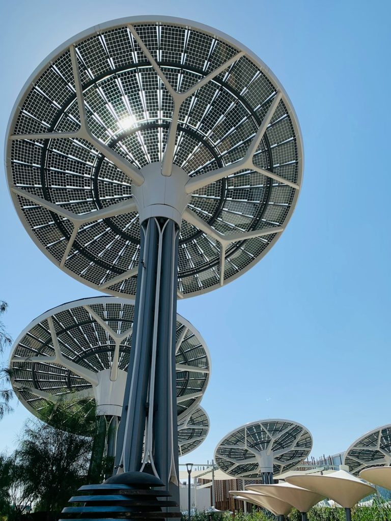 solar-panel-trees-against-a-clear-blue-sky-yqef-zcsqnk
